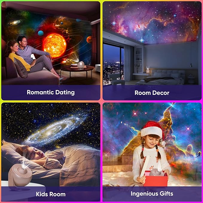 Galaxy Projector, 12 in 1 Planetarium Galaxy Star Projector for Bedroom, 360° Rotating Galaxy Star Night Light Projector for Kids, Home Theater, Ceiling, Room Decoration, Pink, ‎BL-DQY02