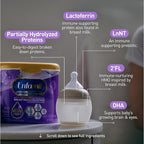 Enfamil Optimum Gentlease Baby Formula, Our Closest Formula to Breast Milk For Fussiness, Crying, Gas & Spit-up, Immune-Supporting Lactoferrin also found in Breast Milk, 19.5 Oz, Pack of 4