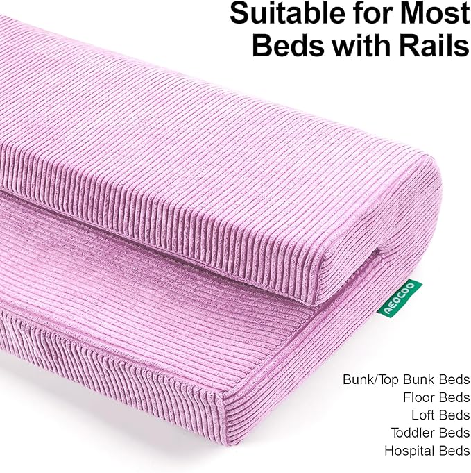 Bed Rail Bumpers Protector, Hospital Bed Rails Padding, Loft Beds and Bunk Beds Bumpers Protector, Premium Soft Memory Foam - Anti-Bump | Fall Prevention, Size 27.6 x 5.5 x 11.8 Inches, Purple