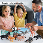 31 Pcs Safari Animals Figures Including 24 Realistic Jungle Playset Toys Zoo Animals for Toddlers 3+ Years Old Ideal Gift for Boys and Girls