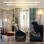 Ambimall 64'' Floor Lamp for Living Room with Bulb - Tall Lamps with Beige Lampshade & Pull Chain Switch, Pole Lamps for Bedrooms Tall, Minimalist Floor Lamp