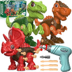 Laradola Dinosaur Toys for 4 5 6 7 8 Year Old Boys, Take Apart Dinosaur Toys for Kids 3-5 5-7 STEM Construction Building Kids Toy with Electric Drill, Party Birthday Gifts