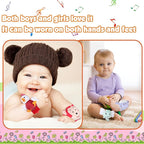 4 Pieces Baby Wrist Rattles Animal Pattern Newborn Foot Rattles Toy for 0-12 Months Babies Boy Girl Infant Birthday Gifts Educational Toys, 4 Designs (Sheep, Dog, Chick, Monkey)