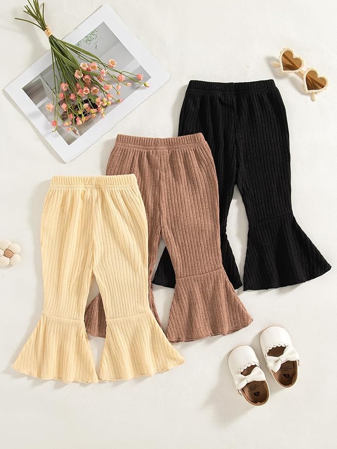 Mioglrie Baby Girls Pants Toddler 3 6 9 12 18 24 Months Leggings Newborn Girls Flared Leggings Infant Bell Bottom Pants