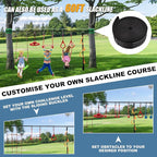 Slsy 60FT Ninja Warrior Obstacle Course for Kids, Complete 13-Obstacle Slackline Kit with Monkey Bar, Swing, Balance Belt, Climbing Ladder & Net, Durable Outdoor Playset Equipment