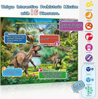 Bilingual Interactive for Kids Talking USA Map Dinosaur Poster for Kids Learning and Educational Toys,Talking Educational Dinosaur Toy for Ages 3 to 12 Years Old,Learning Chart for Preschool/Gift