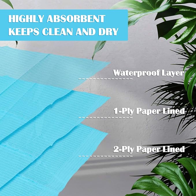 Mixweer 1000 Pcs Baby Disposable Changing Pads Quick Absorb Diaper Changing Table Pads Sanitary Liners Soft Waterproof for Baby Child Adult Pets Travel Change Stations(Blue)