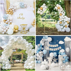 RUBFAC 129pcs White Balloons Different Sizes 18 12 10 5 Inch for Garland Arch,Party Latex Balloons for Birthday Party Wedding Anniversary Baby Shower Party Decoration