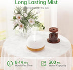 ASAKUKI Essential Oil Diffuser, 300ml Ultrasonic Aromatherapy Oil Humidifier with 7 Colors Lights 2 Mist Mode for Home