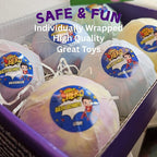 EvolutionUSA Purple Epic Superhero Bath Bombs for Kids, 6 Super Hero Bath Bombs with Toy Inside, Lush Childrens Bathbombs, Organic Bathbomb with Surprise Inside, Fizzy Fun Superhero Bath Balls