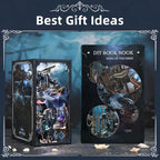 Book Nook Kit, DIY Miniature Dollhouse Book Nook Kit with Dust Cover and LED Light (The Song of Sirens)