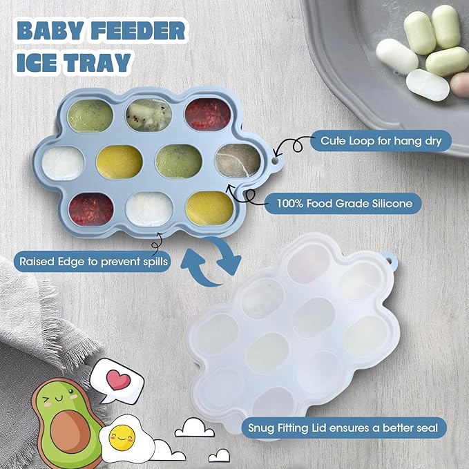 Baby Feeding Sets: Baby Fruit Food Feeder & Breastmilk Popsicle Molds for Teething Relief, BPA-Free Silicone Pouch & Nipple, Safely Introduce Solids, Teether Toys for Babies 3-6 6-12 Months
