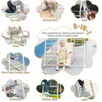 JAXPETY 9-in-1 Indoor Playground, Indoor Jungle Gym for Kids, Toddler Montessori Climbing Gym, Inside Play Gym with Slide, Swing, Monkey Bar, Ladder, Rings