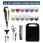Wahl Home Haircutting Corded Clipper Kit with Adjustable Taper Lever, and 10 Color Coded Guards for Easy Clipping & Trimming - Model 79722