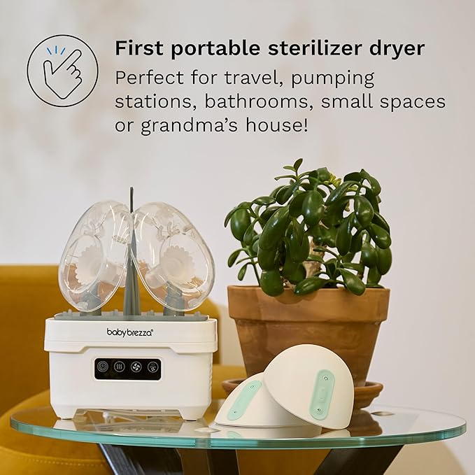 Baby Brezza Portable Baby Bottle Sterilizer Dryer for Travel - Mini Sterilizer Fits Bottles, Pump Parts and Accessories