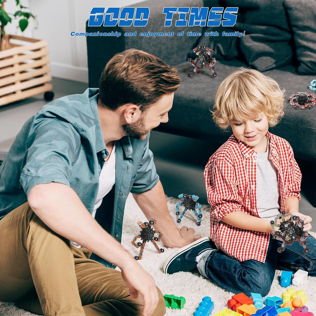 48 Pcs Transformable Fidget Spinners Bulk Robot Sensory Fidget Toys Stress Relief Spinner DIY Deformation Mechanical Gyro Toys Easter Party Favors for ADHD Autism Kids Adults