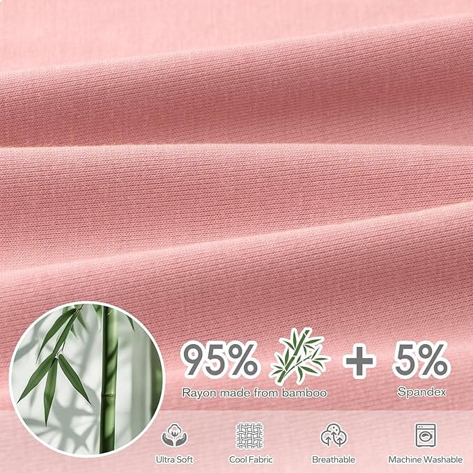 FUNUPUP Rayon Made from Bamboo Nursing Pillow Cover Compatible with Boppy Nursing Pillow, Stretchy Baby Nursing Covers for Breastfeeding Pillows for Boys Girls, Pink