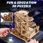 3D Wooden Puzzles for Adults: Marble Run Model Building Kits for Ages 14+ - Roller Coaster Crafts Brian Teaser Marble Run Puzzles 330pcs- Hobbies Gift for 3D Puzzles Lover