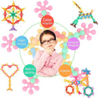 TOMYOU 200 Pieces Building Blocks Kids STEM Toys Educational Discs Sets Interlocking Solid Plastic for Preschool Boys and Girls Aged 3+, Safe Material Creativity