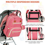 Baby Diaper Bag Backpack, Travel Diaper Bags for Babys Girl Boy Large Capacity Baby Bag Backpack for Women Pink