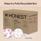 The Honest Company Clean Conscious Diapers for Delicate Skin | Up to 100% Leakproof | Hypoallergenic, Fragrance Free | Girl Prints | Super Club Box, Size 2 (12-18 lbs), 124 Count (Prints May Vary)