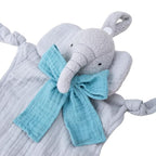 Organic Cotton Stuffed Animal Rattle Baby Toys, Organic Elephant Cuddle Cloth & Organic Musical Elephant Plush Toy Set for Newborns Infant Boys Girls, 2 PCS