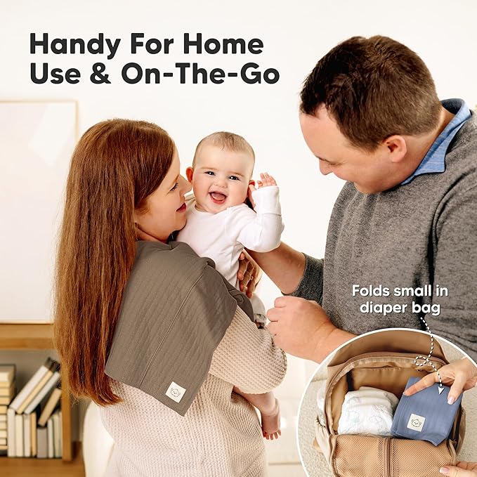 KeaBabies Organic Cotton Burp Cloths Baby Girl, Boy - 6-Pack Large Burping Clothes for Babies, Spit Up Rags, Super Soft & Absorbent Newborn Wash Towels, Gender Neutral, Non-Shrink (Stria, Boho)