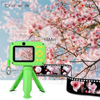 SUZIYO Kids Video Camera with Stand, Best Christmas Birthday Gifts Toys for Children, Toddlers Selfie Digital Camcorder 1080P 2.4 Inch HD for Age 4-9 Years Old Boys Girls with 32G SD Card, Green