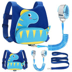 Accmor Toddler Harness with Leash, Cute Dinosaur Kids Harness + Anti Lost Wrist Link, Mini Child Harness Leash Wristband Strap Belt Protector for Baby Boys Girls to Outdoor Travel (Blue)
