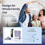 Ear Thermometer for Kids, Babies and Adults, 1 Second Accurate Digital Thermometer, Mute Function, 3-Color Fever Alert, 3 Age Groups, 30 Memory Recall with 20x Probe Covers (Dark Black)