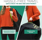 reperkid Medium Stroller Bag for Airplane Travel, Black & Green, 42" H x26 W x13 D, Fits Most Single Strollers Incl. Jogging & Standard Models – Premium Waterproof Cover, Adjustable Shoulder Straps