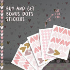 WS Wallpaper Heart Wall Decals Pack of 5 Sheets 135pcs by Lipastick - Polka Dots Wall Stickers for Bedroom Living Room Girls Room Decoration Kids Room Baby Nursery Room Removable Wall Decals