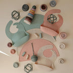 mushie Silicone Baby Bib | Adjustable Fit Waterproof Bibs (Vanilla Confetti)