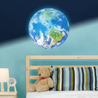 Glow in The Dark Earth for Ceiling, Luminous Planet Wall Sticker, Kids Bedroom Wall Decal, Sticky Fluorescence Earth, Gift for Boys and Girls (Blue)