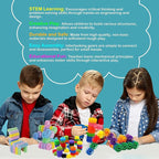 STEM Building Blocks Toys for Kids – Educational and Safe Gear Interlocking Construction Playset – Develop Creativity and Problem-Solving Skills