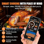 INSMART Wireless Smart Meat Thermometer,330FT Bluetooth Range,100% Waterproof,Precision Cooking Grilling,Multi Sensors,for BBQ,Oven,Grill,Kitchen,Smoker, Rotisserie Turkey Beef/iOS & Android App