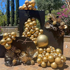 140pcs Gold Balloon Arch Kit, Gold Balloons of Different Sizes Pack of 18 12 10 5 Inch Party Balloon Kit for Birthday Party or Balloon Arch as Graduation Wedding Baby Shower Party Decorations