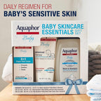 Aquaphor Baby Skin Care Essentials Gift Set with Baby Wash and Shampoo (16.9 Fl Oz) + Healing Ointment for Chapped Skin and Drool Rash (7Oz) + Diaper Rash Cream (3.5Oz), Hypoallergenic