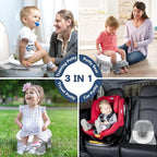 Portable Travel Potty, Training for Baby to Toddler, Travel Toilet Seat with Charts and Storage Bag, Folding Potty for Kids Boys Girls Indoor and Outdoor (Gray)