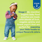 Plum Organics Stage 2 Organic Baby Food - Pear, Purple Carrot, and Blueberry - 4 oz Pouch (Pack of 12) - Organic Fruit and Vegetable Baby Food Pouch