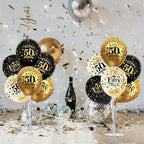 TONIFUL 4 Set Black Gold Balloon Stand Kit for Birthday Decorations for 50th,Balloon Centerpieces for Table Party Decorations Cheers to 50 Years Old Birthday for Men and Women