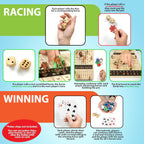 New Metal Horses Horse Race Board Game with 11 Metal Horses, 2 dice and 2 Boxes of Cards, Thick Luxurious Chessboard Wood, Horse Racing, Adult Game for Parties, Family Night