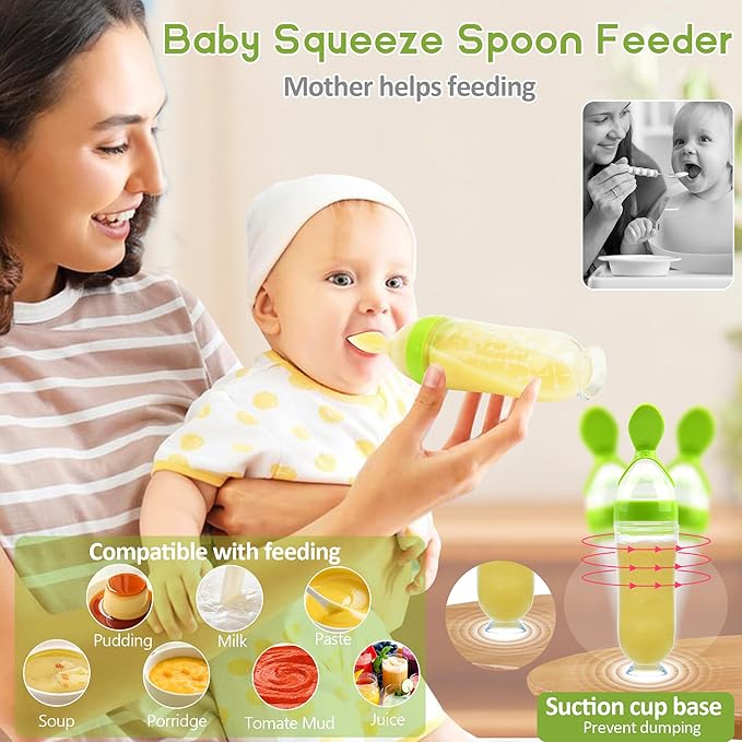 WAJIAYON Baby Fruit Feeder Pacifier | Infant Food Feeder Pacifier & Food Dispensing Spoon | Fresh Fruit Teethers for Babies | Silicone Feeder Baby,Mesh teethers for Babies Gifts for Boys and Girls