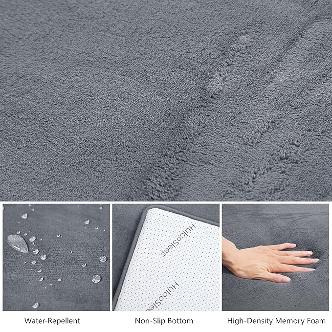 Baby Play Mat for Floor,Extra Large 79"×118" Tummy Time Mat,Thicker Memory Foam Mat for Toddler,Infant,Kids,Water Repellent Ultra Soft Coral Velvet,Non-Slip Backing Safe for Crawling(Dark Grey)