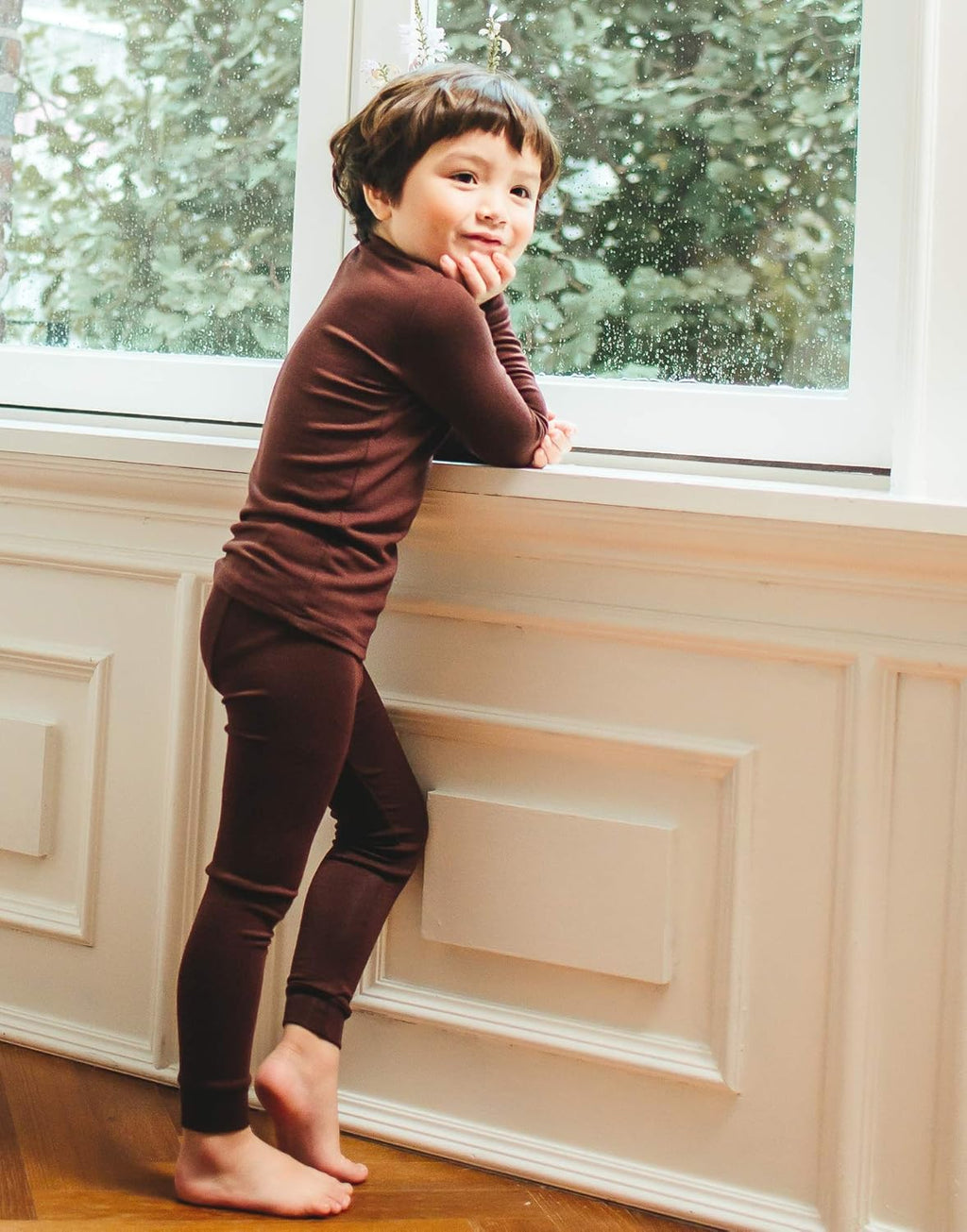 VAENAIT 6M-12Y Toddler Toddler Kids Toddler Girls Boys Soft Comfy Modal Tencel Solid Raglan Sleepwear Pajamas Pjs 2pcs Set