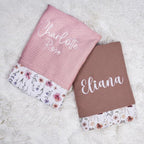 Personalized Baby Blanket with Name – Custom Knit Blanket, 27x40in Floral Embroidered Nursery Blanket for Girls – Customized Baby Blanket, Soft Newborn Gift & Custom Baby Gifts (Baby Pink)