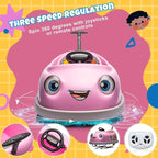 12V Dual Battery Electric Ride on Kids Bumper Car w/Remote Control,360 Degree Spin,Push Rod Rocker Horse Function,3-Speeds Babies & Toddlers Bumping Car Ride on Toy Gift for 1-4 Years Children (Pink)