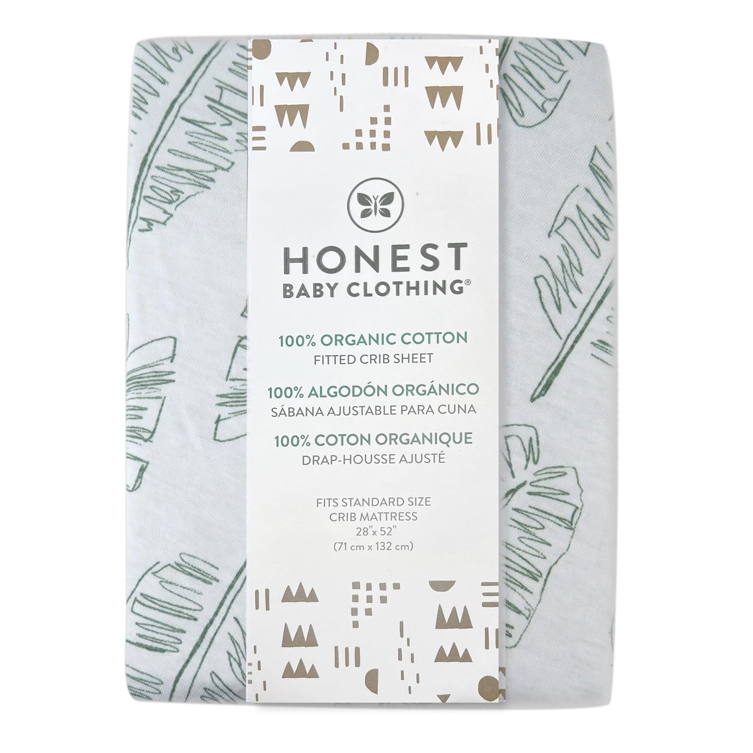 HonestBaby Unisex-Baby Fitted Crib Sheets Set Standard Mattress, 100% Organic Cotton Baby Boys, Girls, Neutral, 1 Pack - Navy, One Size
