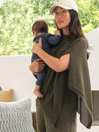 We are Amma | The Cocoon™ - Newborn Essentials Must Haves: Nursing Cover for Breast Feeding Essentials | Nursing Sweater Used as Breastfeeding Cover (Olive, Plus Size)