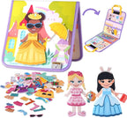 CHEFAN Felt Dress-Up Dolls Set,Pretend Play Dress Up Game with Felt Board, Outfit and Accessory Pieces,Perfect for Little Girls 3+